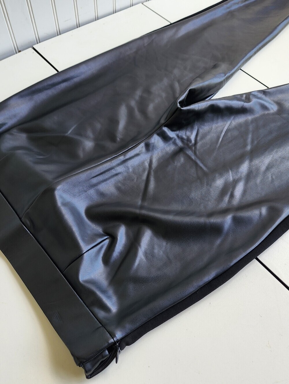 Talbots Portland Faux Leather Leggings Womens Skinny Pants Stretch Black Sz 14 - Picture 15 of 16